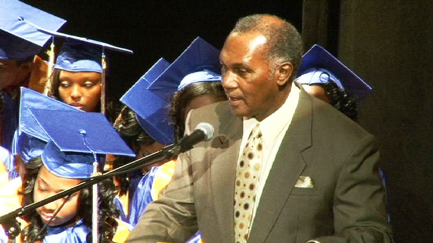 Minister of Education and Premier of Nevis, Hon. Vance Amory delivering remarks at the Charlestown Secondary School and Nevis Sixth Form College 2013 Graduation Ceremony at the Nevis Performing Arts Centre on November 13, 2013 under the theme ‘Reflecting on the Past, Consolidating the Present, Illuminating the future’